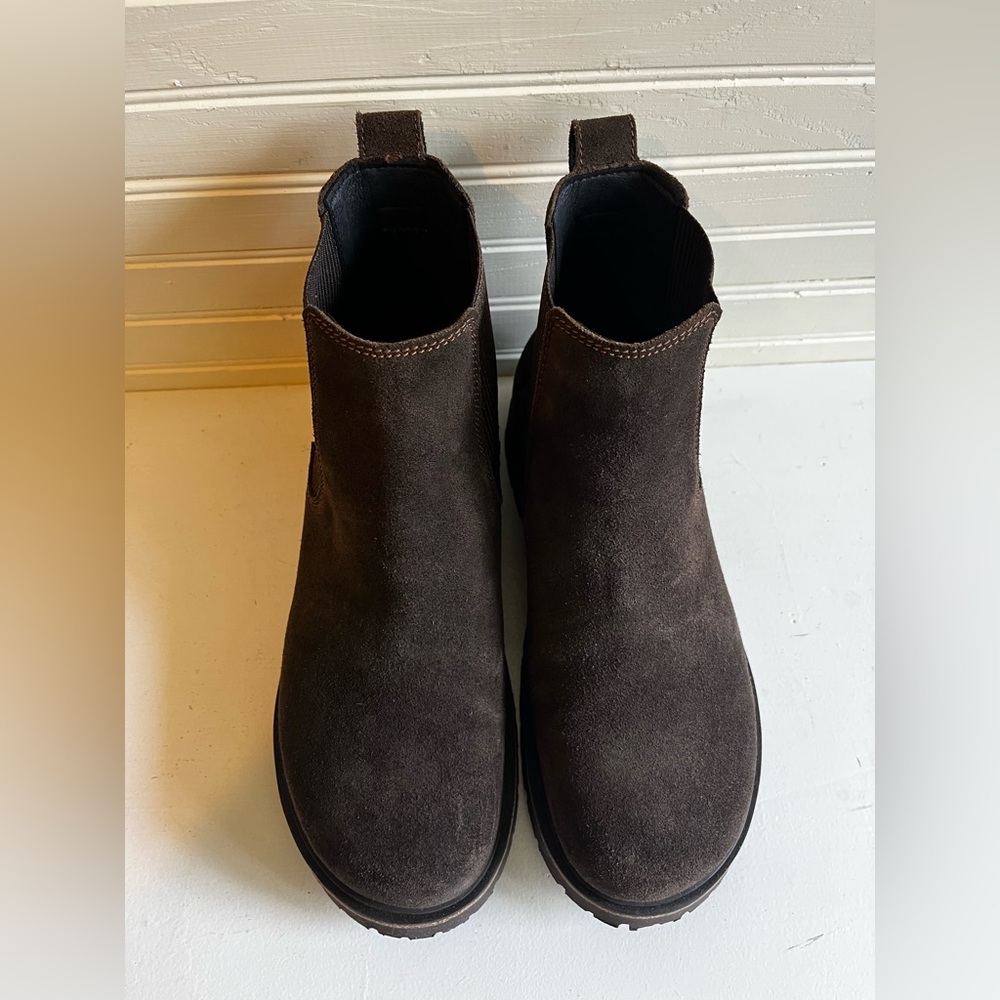 Women’s Birkenstock Highwood Slip On Suede Chelsea Boots Dark Brown Mocha - Picture 6 of 12